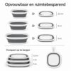 3-delige Opvouwbare Teilenset 3, 5 en 10 Liter – Afwasteilen en Wasbakken – Ruimtebesparend – wit