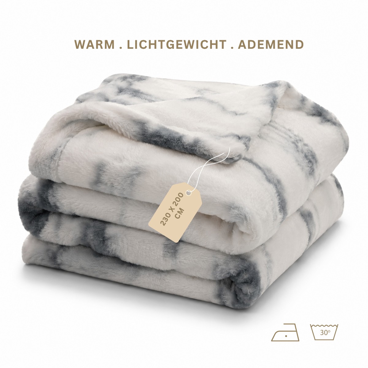 Naka-home-fleece-paid-grijs-wit-230x200-warme-deken-bank-slaapkamer